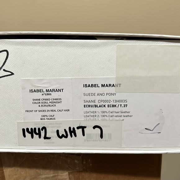 Isabel Marant Shane Suede and Pony Ankle Strap Wedge Heels 37 - Picture 9 of 9